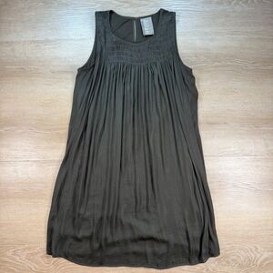 Dolan Left Coast Smocked Trapeze Tank Dress Size Small Flowy Relaxed Chic‎ Green
